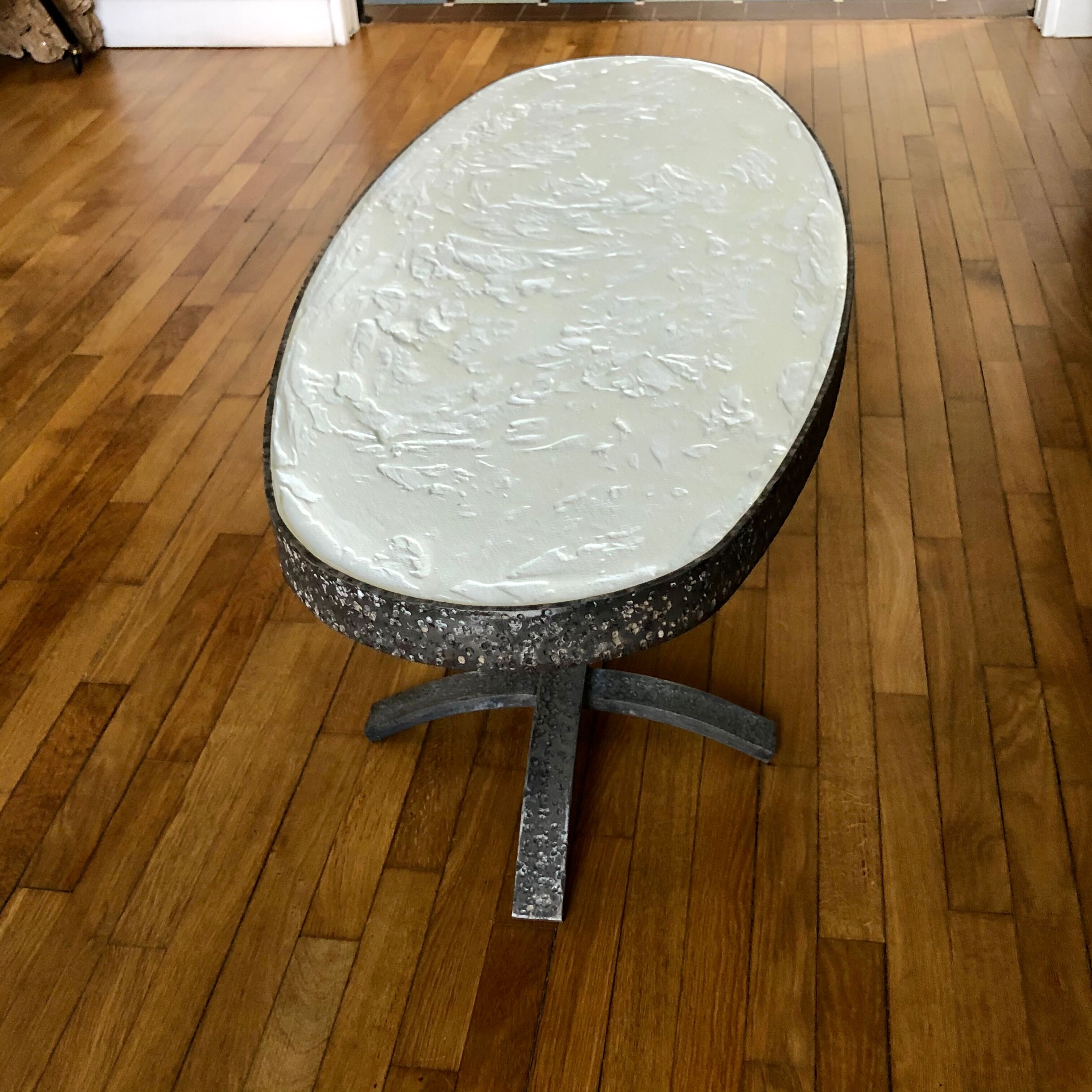 70s wrought iron coffee table