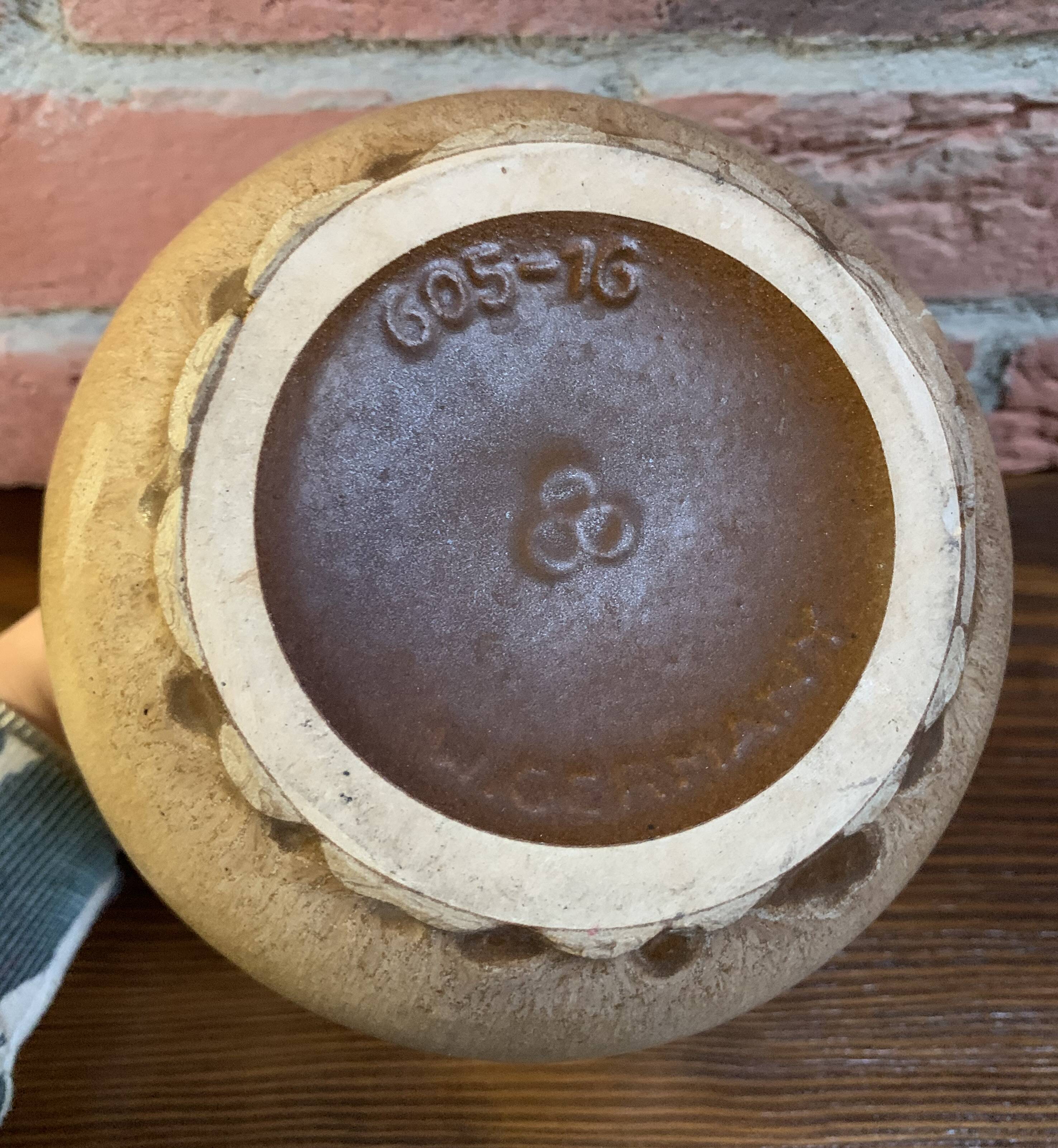 Scheurich 605-16 Brown-Beige Vase or Pot with Handle, West German Mid-Century Ceramics