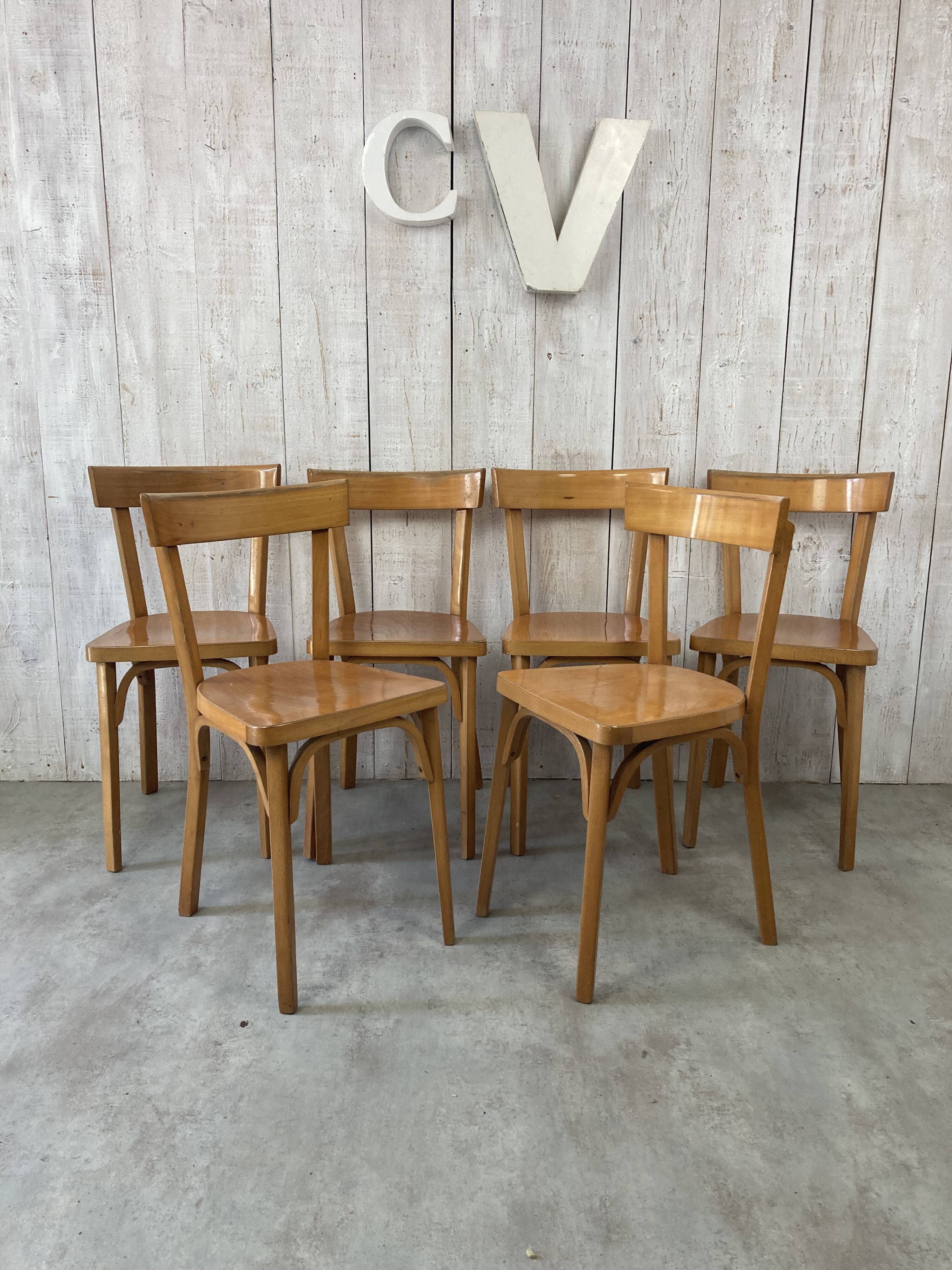 Ensemble de 6 chaises bistrot Baumann