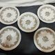 lot of 5 old Digoin Sarreguemines Clovis dessert plates gray floral decor