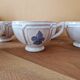 Henriot in Quimper - Set of 6 chocolate cups - Decorated with a pink rooster