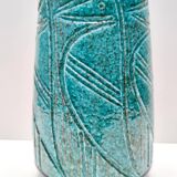 Blue and Teal Ceramic Vase in the style of Bitossi