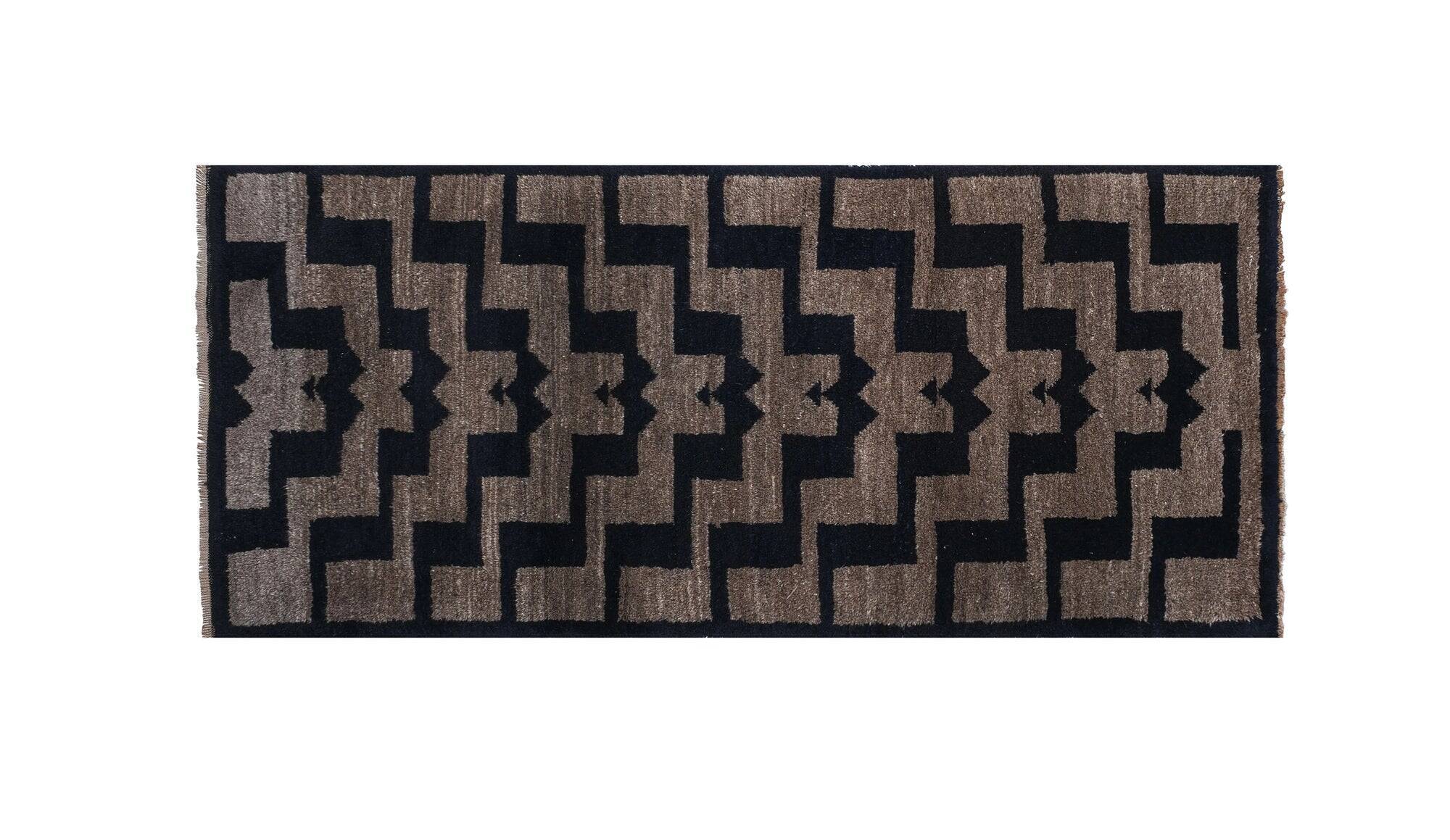 Vintage Turkish handmade rug 85x195 cm
