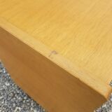 Vintage chest of drawers 3 drawers in oak and rattan - 60s