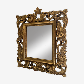 Miroir italien en bois doré 78x95cm