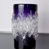 Purple seguso vase in murano glass, Italy, 1960
