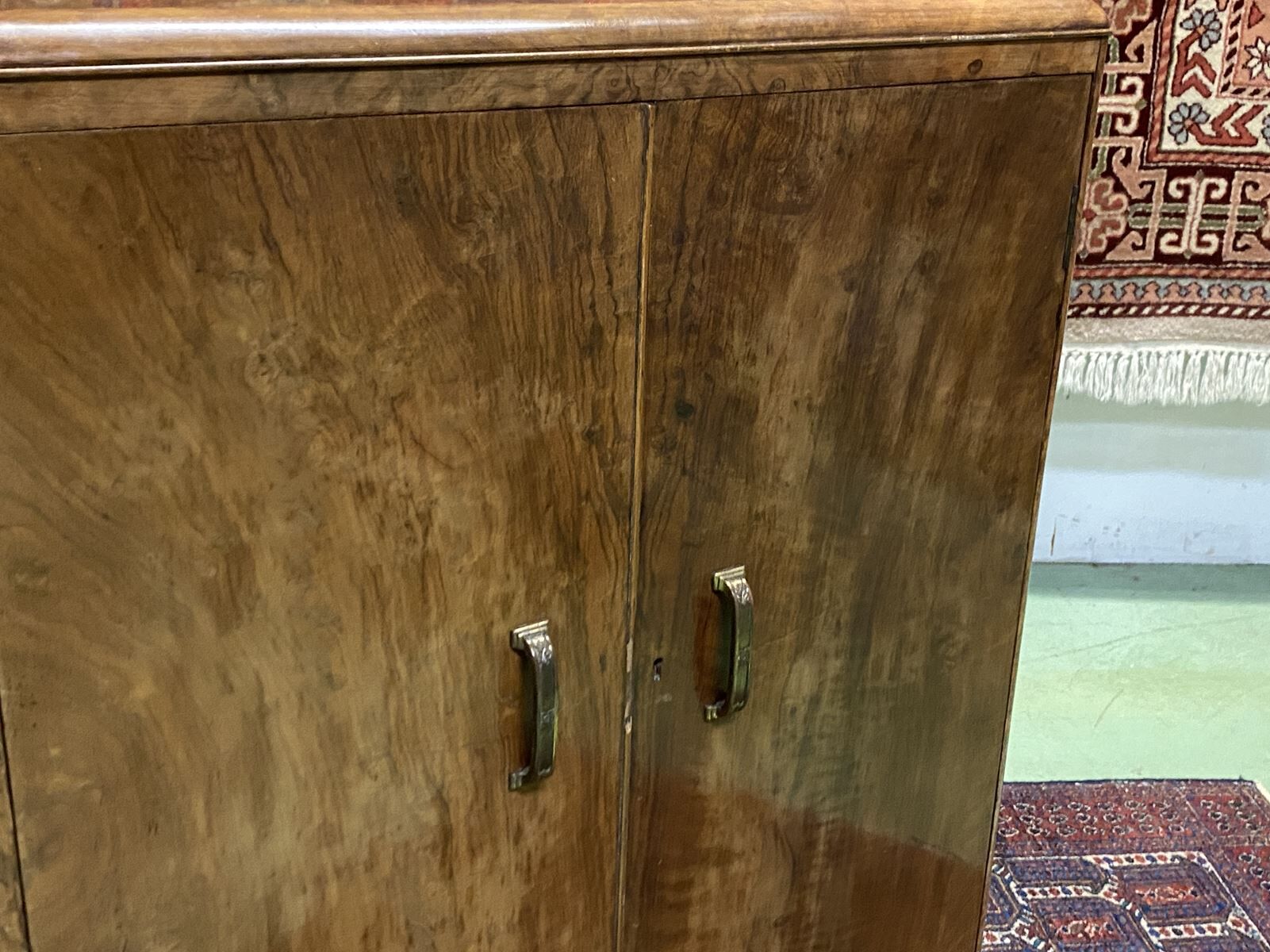 English art deco walnut buffet - 1930s