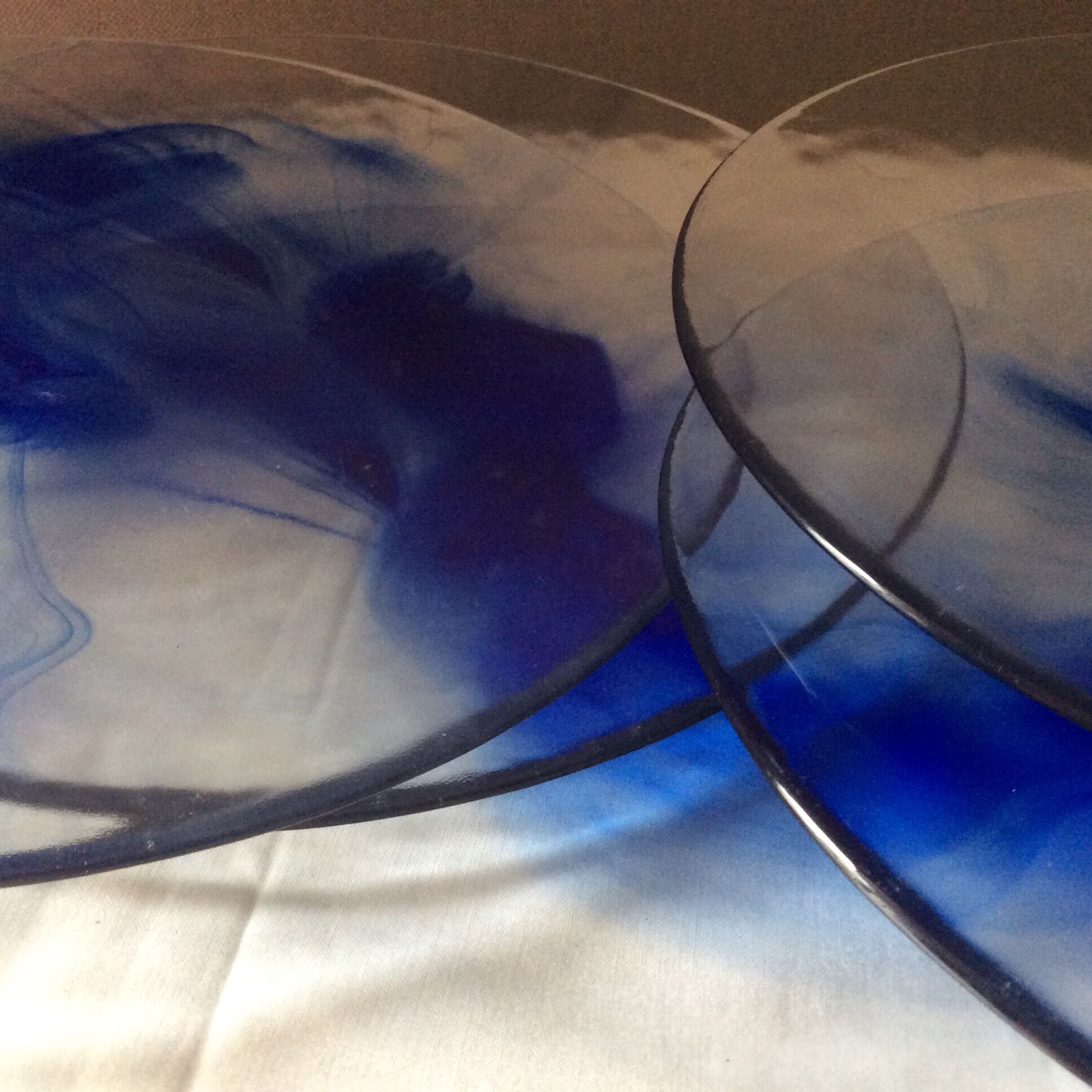 Flat plate glass, ink, vintage