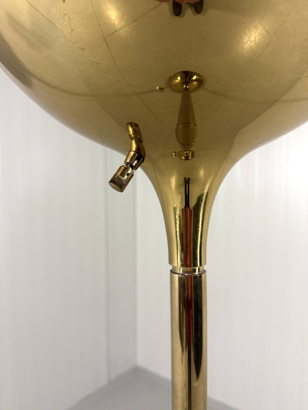 Vereinigte Werkstätten München brass & glass globe floor lamp 1960’s
