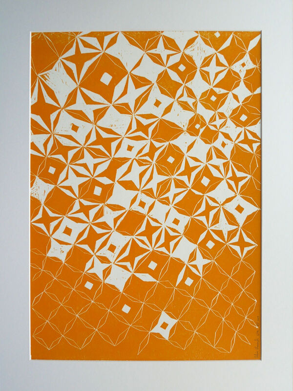 Motif losange orangé