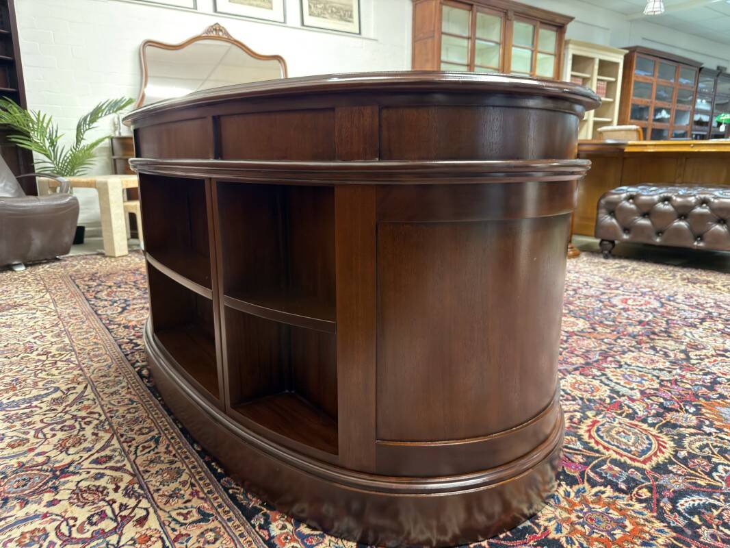 Classic English Kidney Shaped Chesterfield Desk