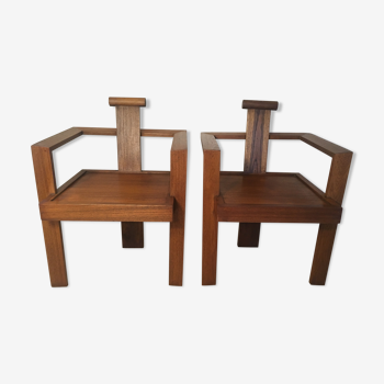 Paire de fauteuils moderniste des années 1970