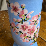 Ceramic vase, cherry blossom decoration, Pardi Vallauris