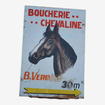 Old sign plate boucherie chevaline
