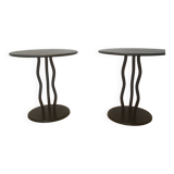 Pair of round coffee tables from the 80s