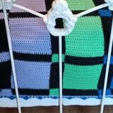 Blanket or plaid seventies crochet wool