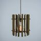 Italian Brutalist Brass-Metal Pendant Lamp