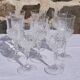 Set de 8 verres en verre sculpté