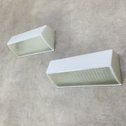Pair of Holophane Prismopal wall lights, 1950s design.