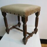 Footrest in solid wood and velvet