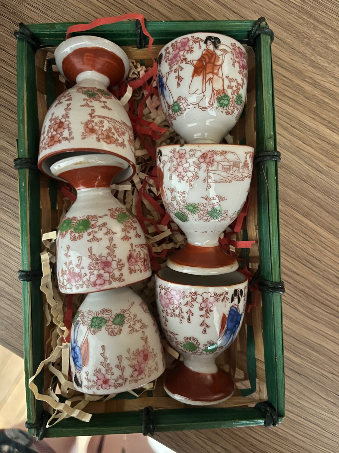 Set of 6 Vintage Japanese Egg Cups