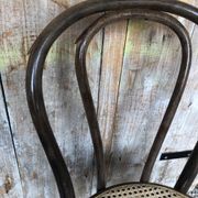 Chair bistrot style thonet dark wood & seat cannée 70s vintage #a233