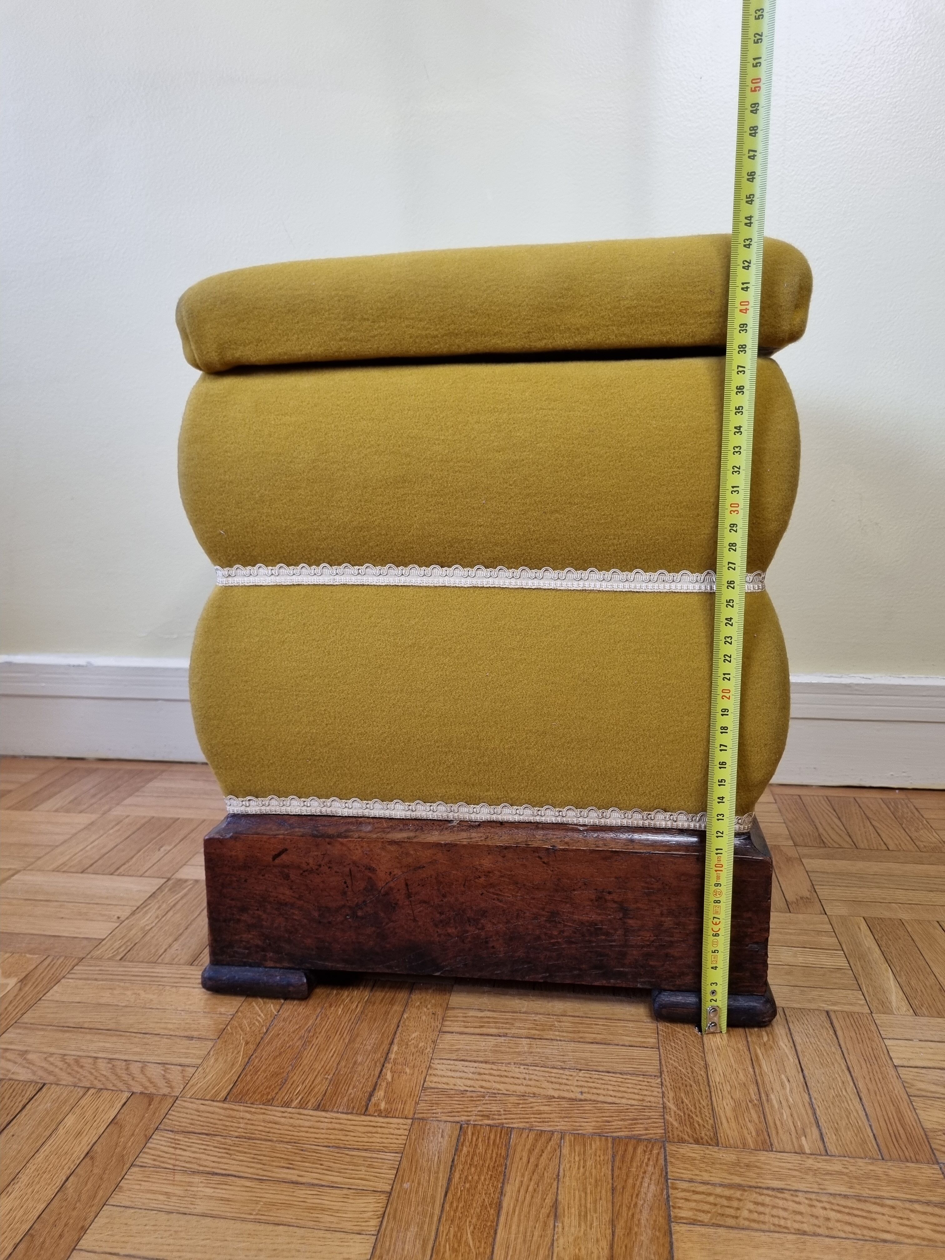 Ottoman ancient chest yellow broom