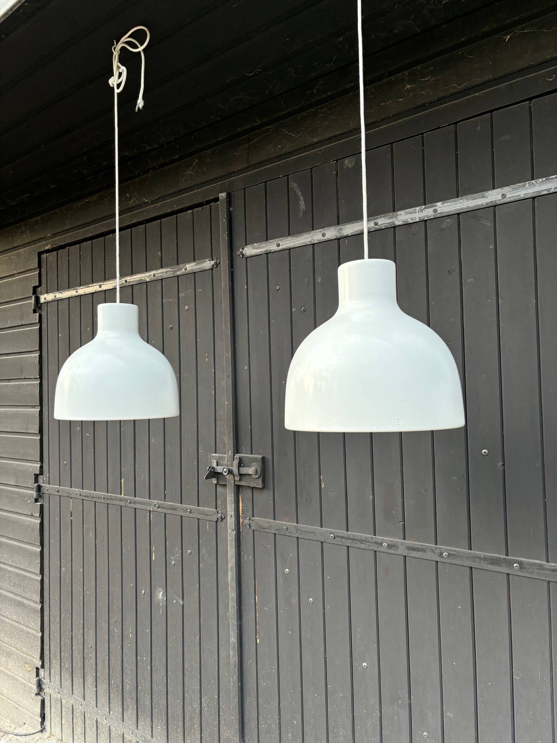 2 metal pendant lights - Sweden 70s/80s