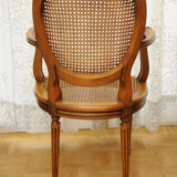 Armchair in wood and caning