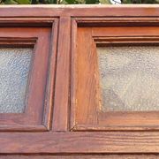 Porte d'entrée et son cadre imposte en verre translucide, début XXème