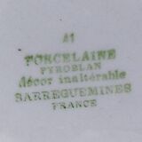 10 Sarreguemines dessert plates in vintage PYROBLAN porcelain
