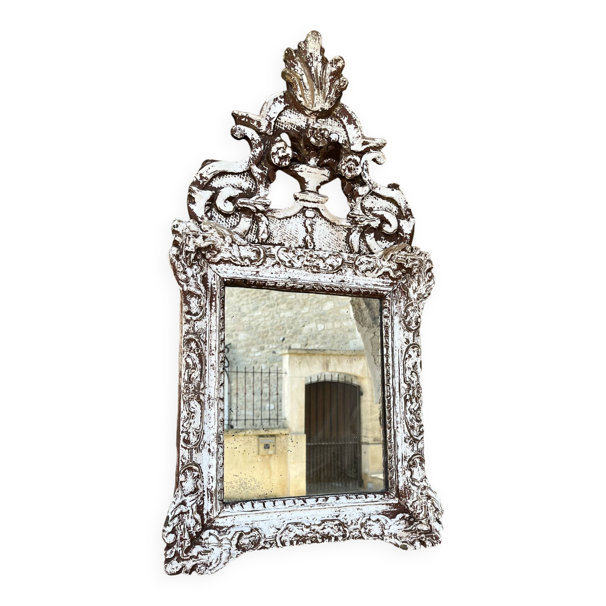 Carved wooden mirror