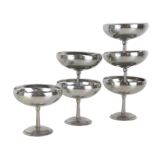 Set of 6 stainless steel bowls by Letang-Remy, vintage French, 1970s