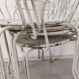 4 wrought iron garden armchairs