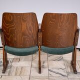 Vintage Czechoslovakian double cinema seats from the 1970s Retro Design
