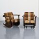 Paire de rocking-chairs en bois sculpté, vers 1970