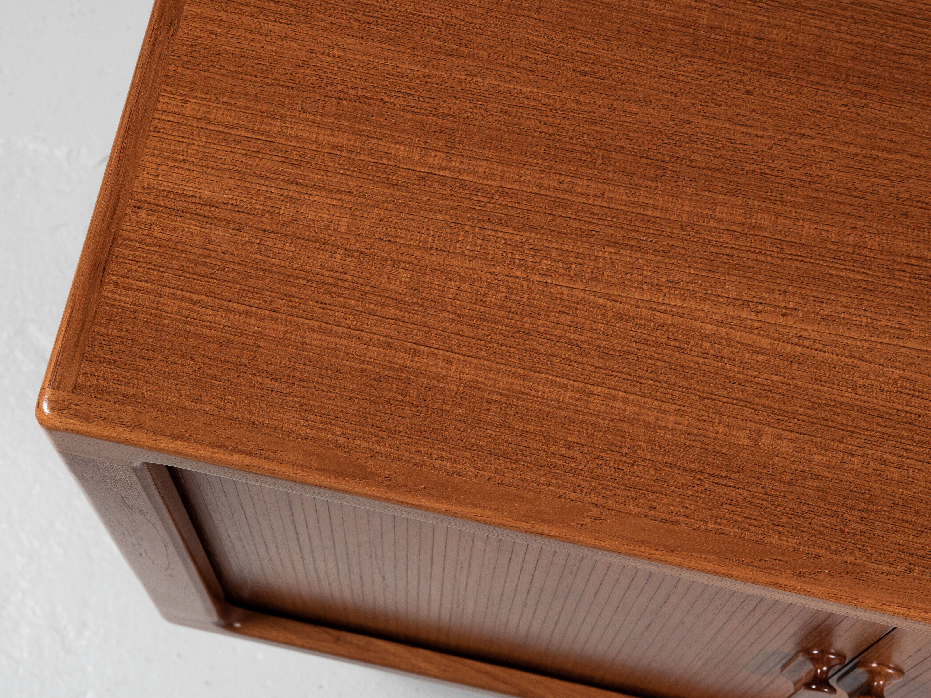 Midcentury Danish sideboard in teak with tambour doors by Dyrlund 1960s - wooden legs