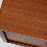 Midcentury Danish sideboard in teak with tambour doors by Dyrlund 1960s - wooden legs