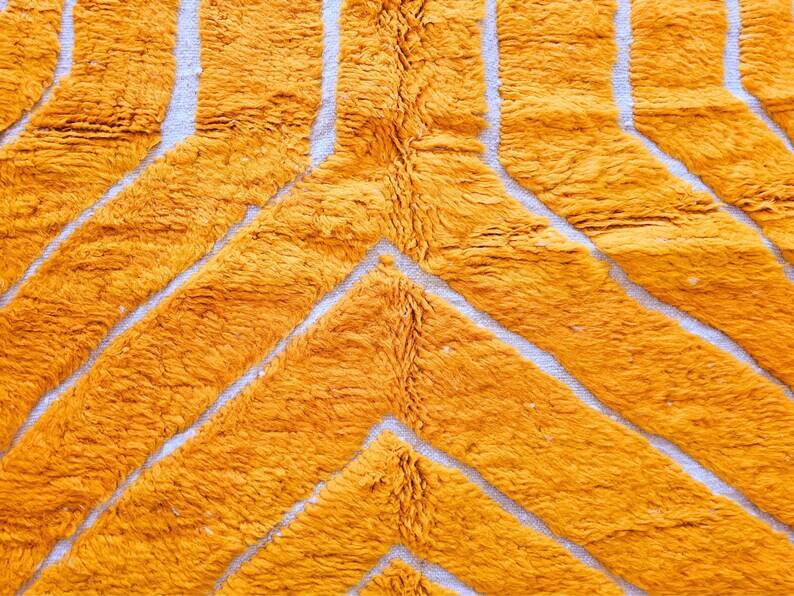Handmade orange rug 200cm x 300cm