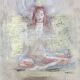 Painting signed pastel gold “Buddha woman” ZEN