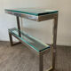 Console "G" by Belgochrom in brass and glass from the 1970s.