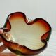 Murano style blown glass cup, multi-colored red gradient ashtray