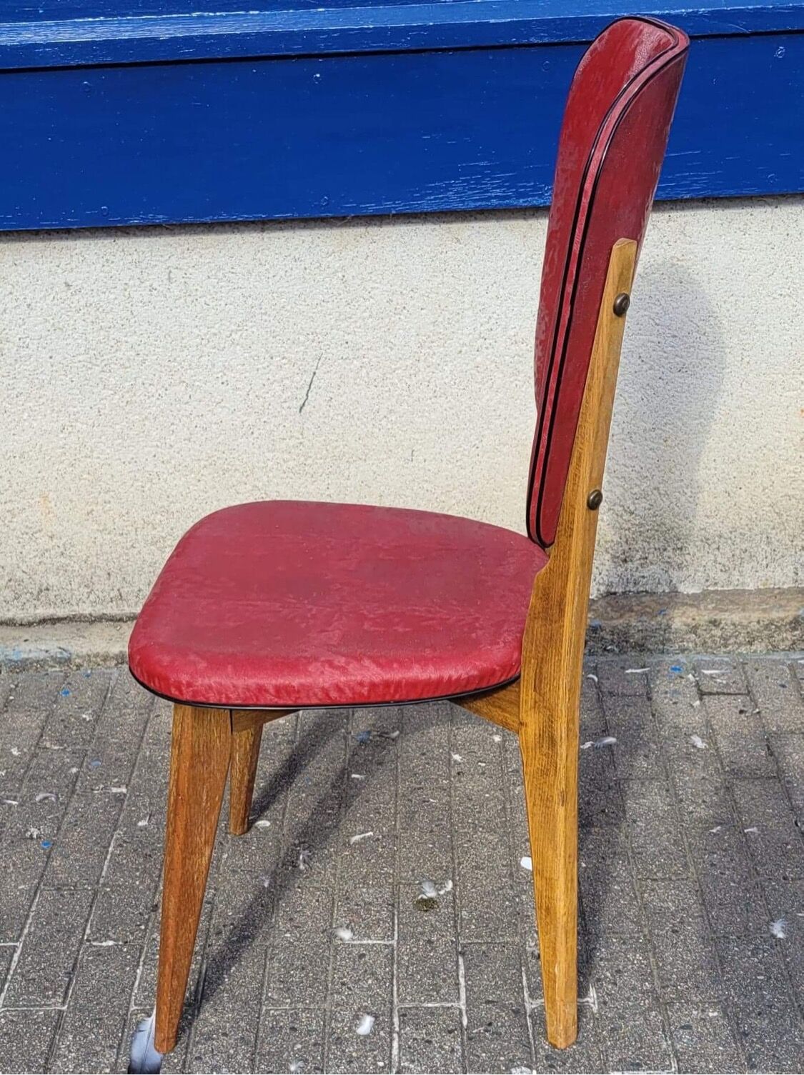 6 chaises vintage 1960 en bois et skaï