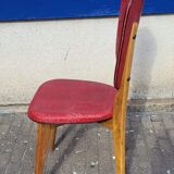 6 chaises vintage 1960 en bois et skaï