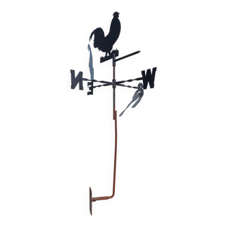 Rooster wrought iron weather vane