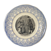 Opaque talking plate of Sarreguemines 19th century