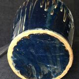 Ceramic vase glazed with two triangular handles