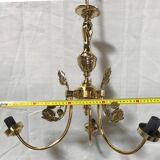 Polished Solid Brass Pendant Chandelier with Three Arms