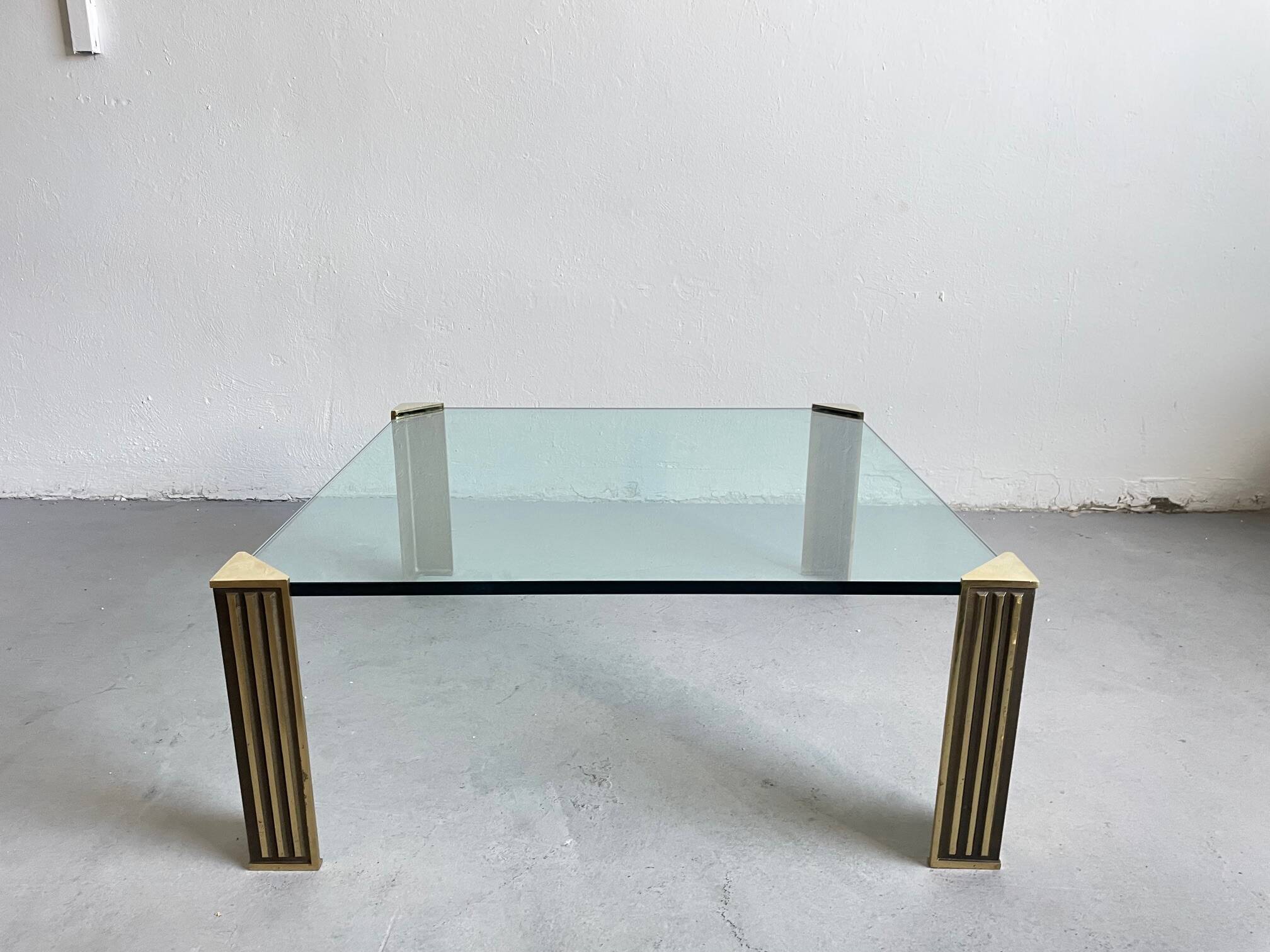 Vintage 1970s Peter Ghyzcy Brass Coffee Table