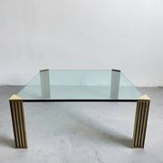 Vintage 1970s Peter Ghyzcy Brass Coffee Table